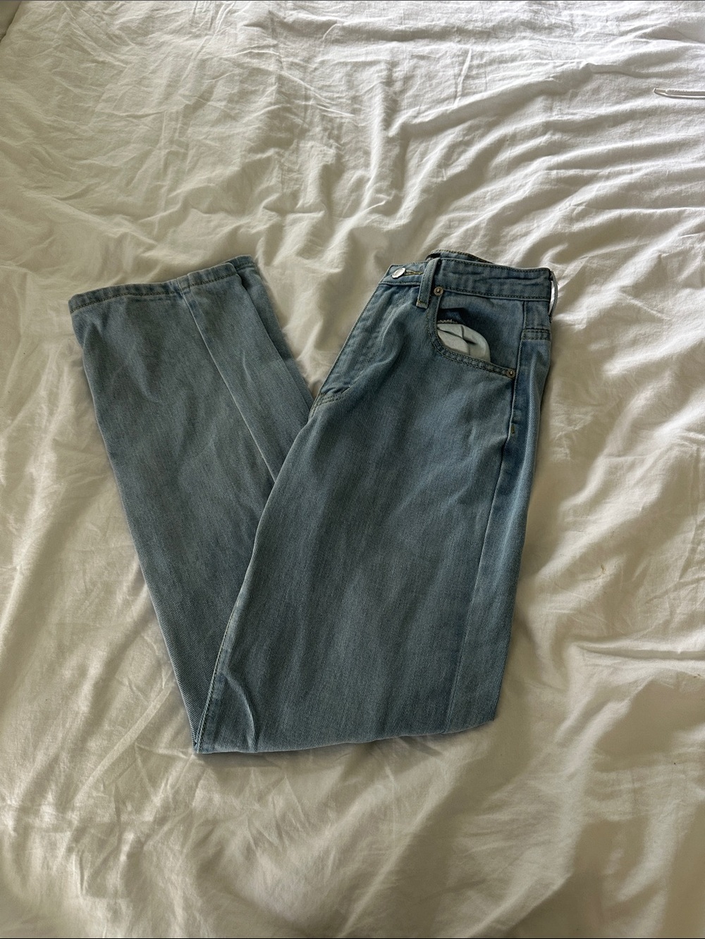PrettyLittleThing Light Blue Straight Jeans